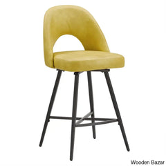 Etnas Swivel Upholstered Counter And Bar Stool With Metal Frame (Set Of 2)