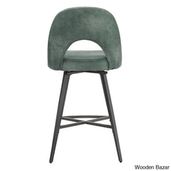 Etnas Swivel Upholstered Counter And Bar Stool With Metal Frame (Set Of 2)
