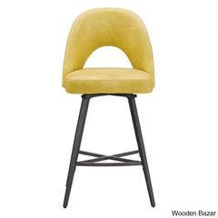 Etnas Swivel Upholstered Counter And Bar Stool With Metal Frame (Set Of 2)