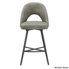 Etnas Swivel Upholstered Counter And Bar Stool With Metal Frame (Set Of 2)