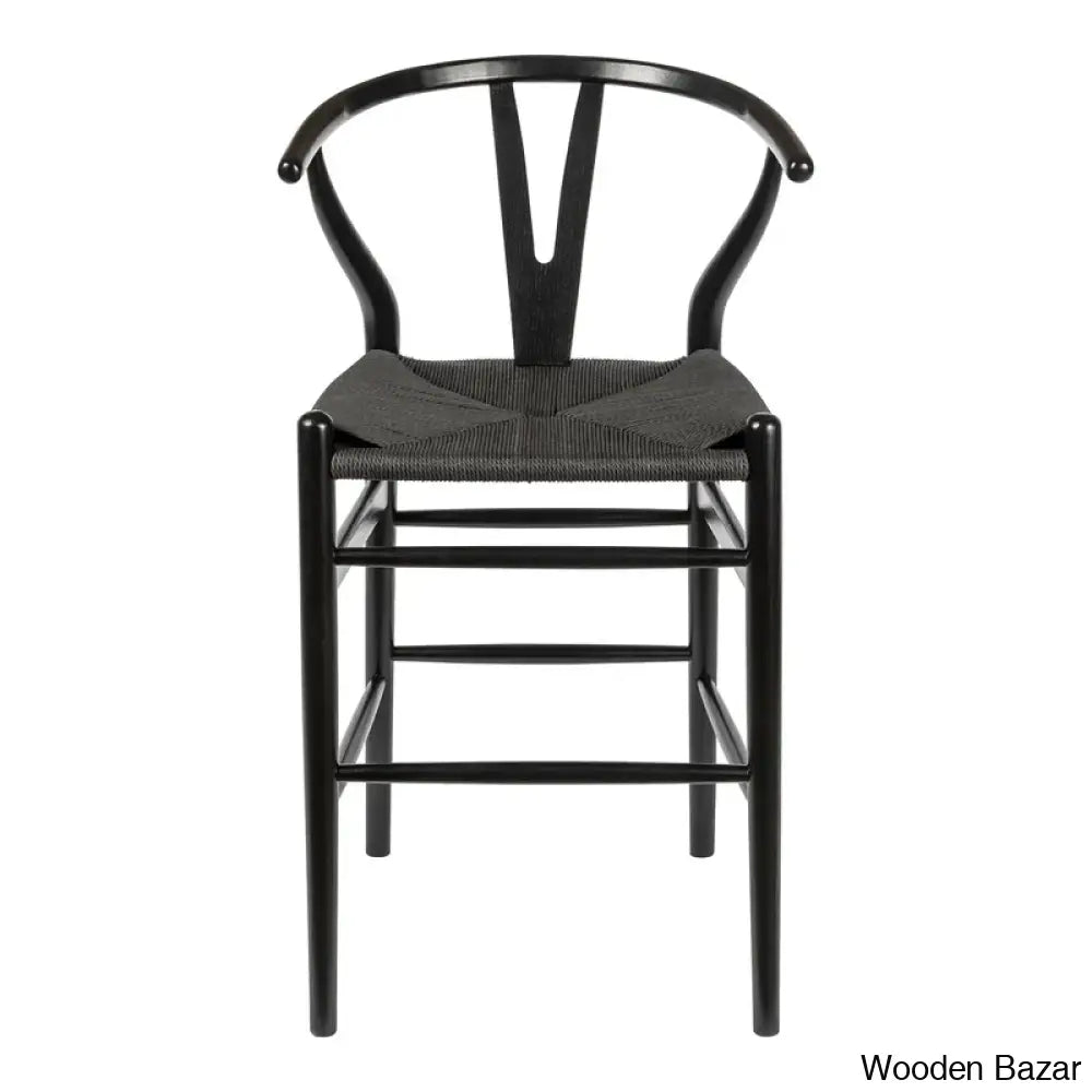 Ettas Swivel Solid Wood Bar & Counter Stool Black/Black / (25.75’’ Seat Height)