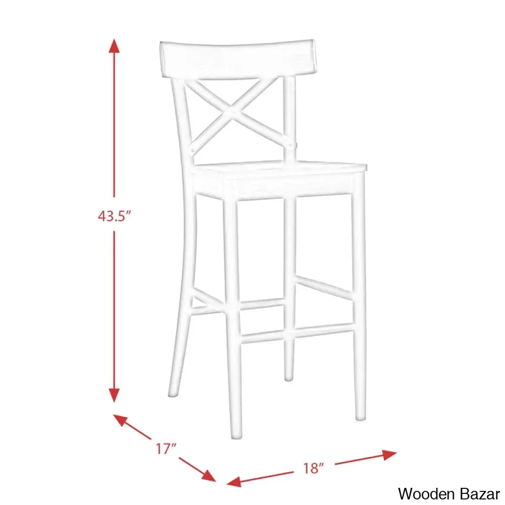 Eugleyc Swivel Solid Wood Bar & Counter Stool