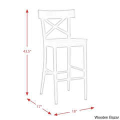 Eugleyc Swivel Solid Wood Bar & Counter Stool