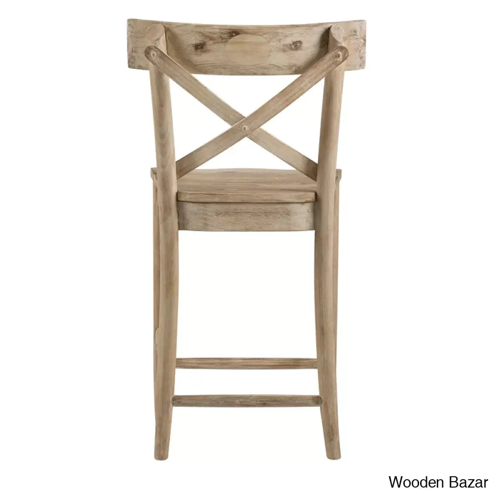 Eugleyc Swivel Solid Wood Bar & Counter Stool