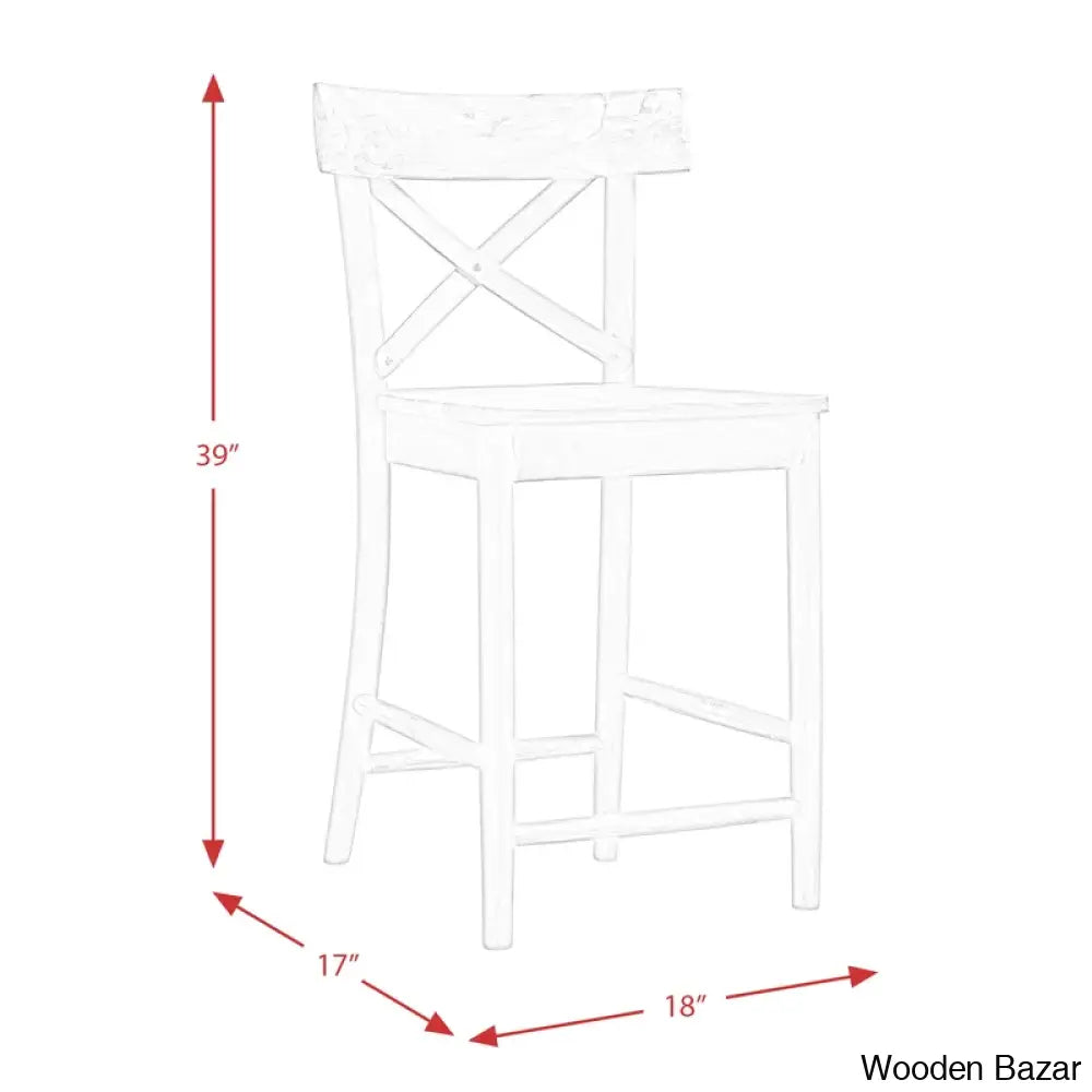 Eugleyc Swivel Solid Wood Bar & Counter Stool