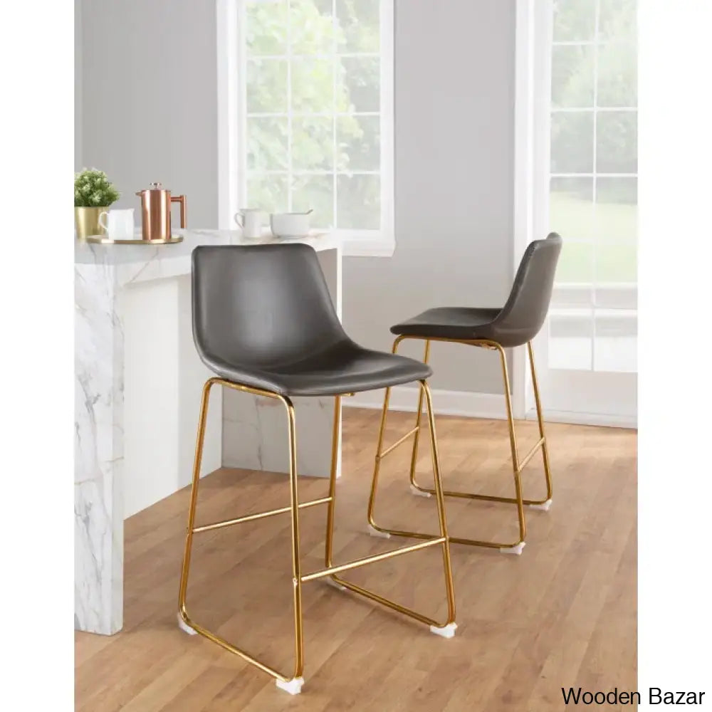 Eve Swivel Upholstered 25.75’’ Counter And Bar Stool With Metal Frame (Set Of 2)