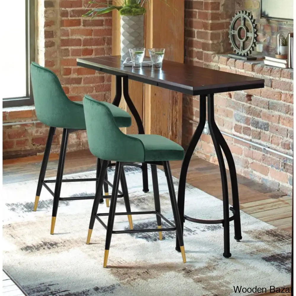 Eve Swivel Velvet Upholstered Counter & Bar Stool (Set Of 2)