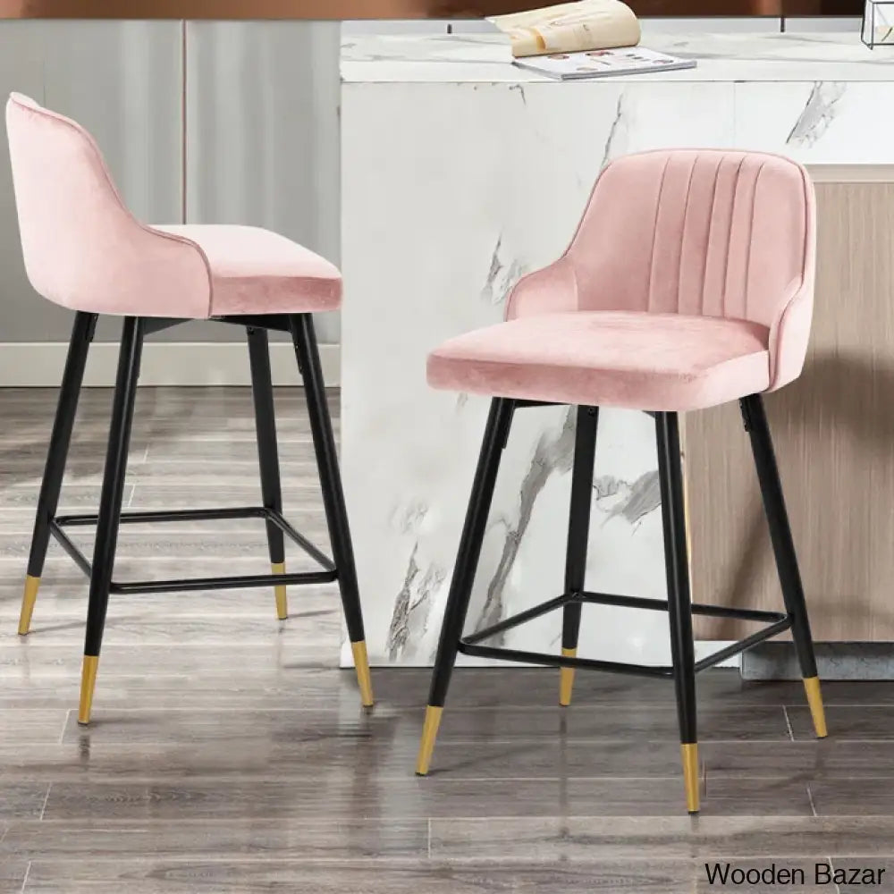 Eve Swivel Velvet Upholstered Counter & Bar Stool (Set Of 2)