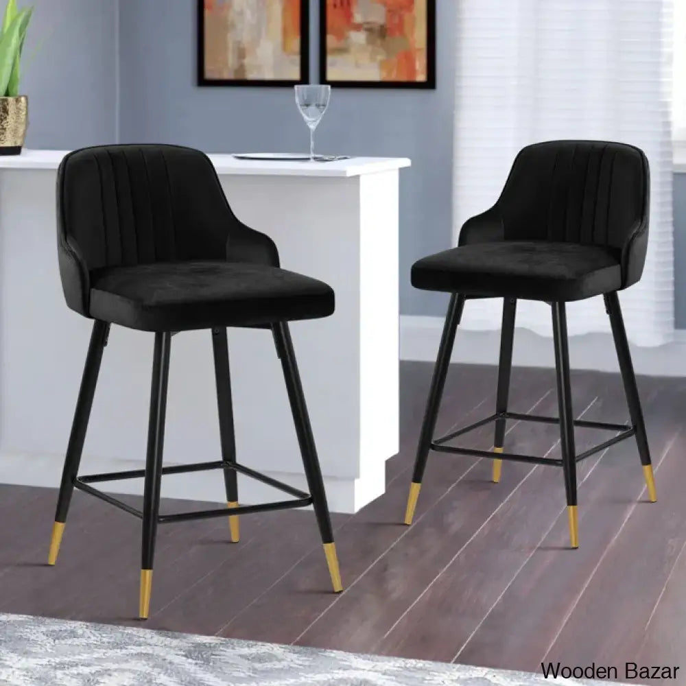 Eve Swivel Velvet Upholstered Counter & Bar Stool (Set Of 2)