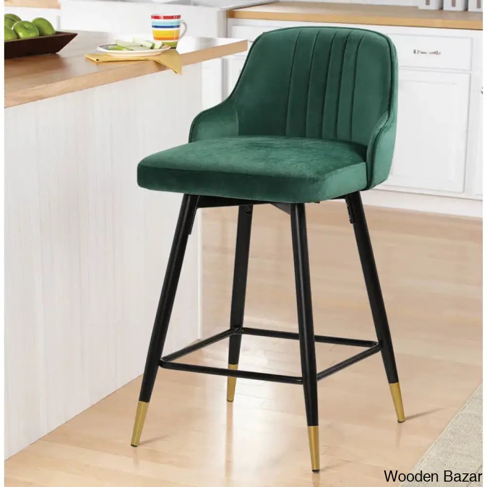 Eve Swivel Velvet Upholstered Counter & Bar Stool (Set Of 2)