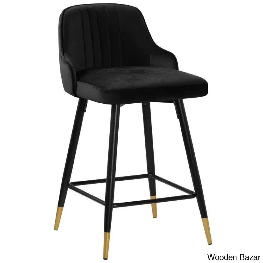 Eve Swivel Velvet Upholstered Counter & Bar Stool (Set Of 2)