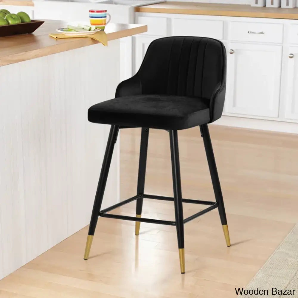 Eve Swivel Velvet Upholstered Counter & Bar Stool (Set Of 2)