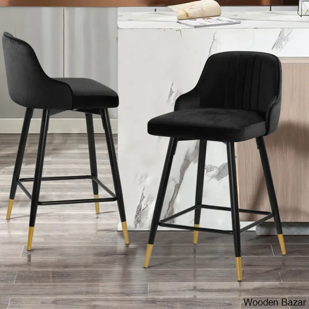 Eve Swivel Velvet Upholstered Counter & Bar Stool (Set Of 2)