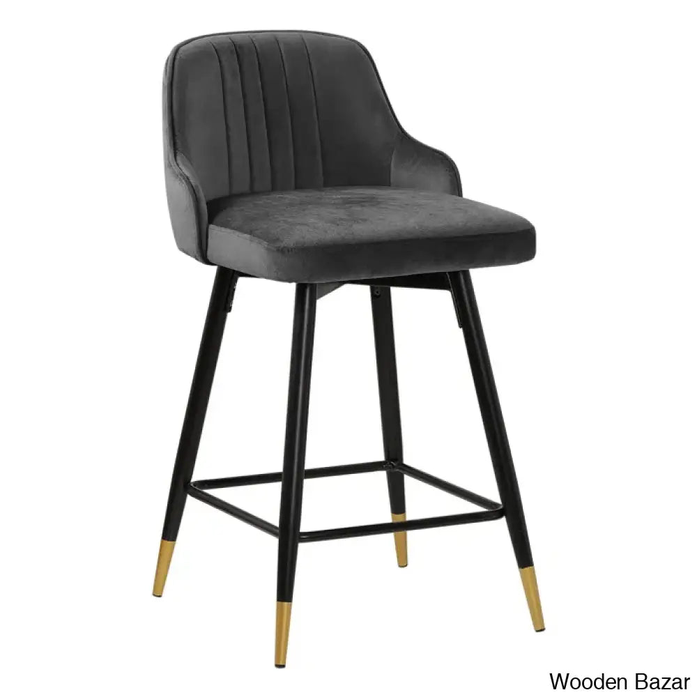 Eve Swivel Velvet Upholstered Counter & Bar Stool (Set Of 2)