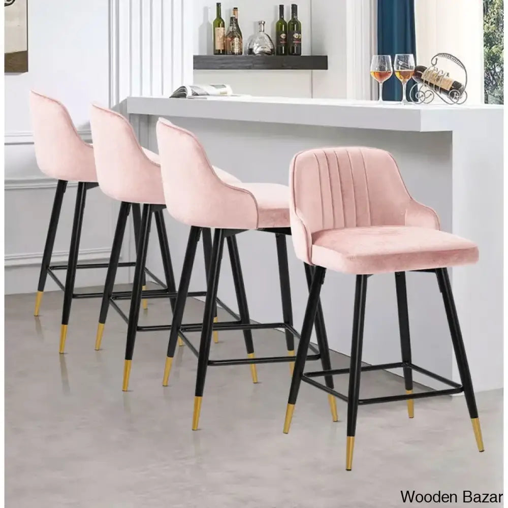 Eve Swivel Velvet Upholstered Counter & Bar Stool (Set Of 2)