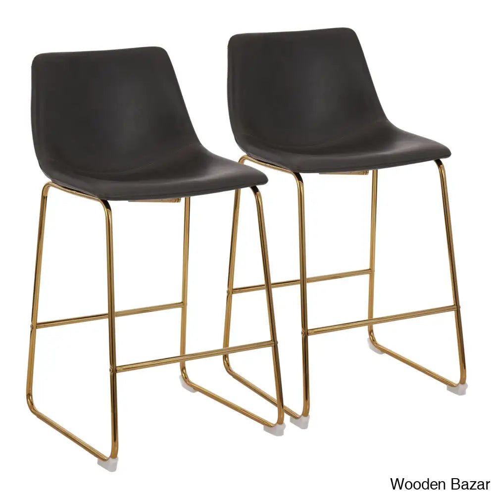 Everyo Swivel Upholstered 25.75’’ Counter And Bar Stool With Metal Frame (Set Of 2)