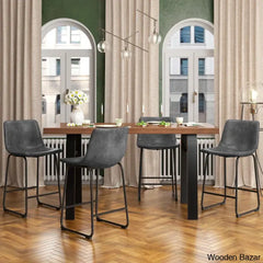 Evres Swivel Faux Leather Bar Stools Upholstered Counter And Bar Modern Kitchen Chairs With Metal