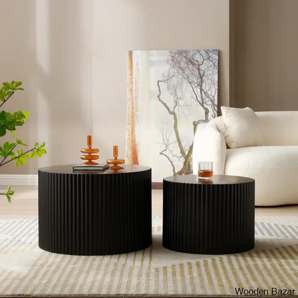 Evtimija Coffee Table And Center Table Black