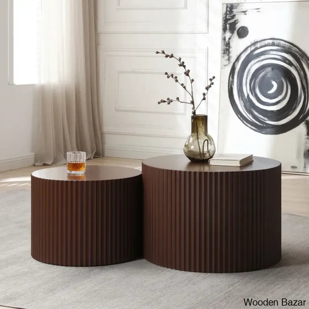 Evtimija Coffee Table And Center Table Brown