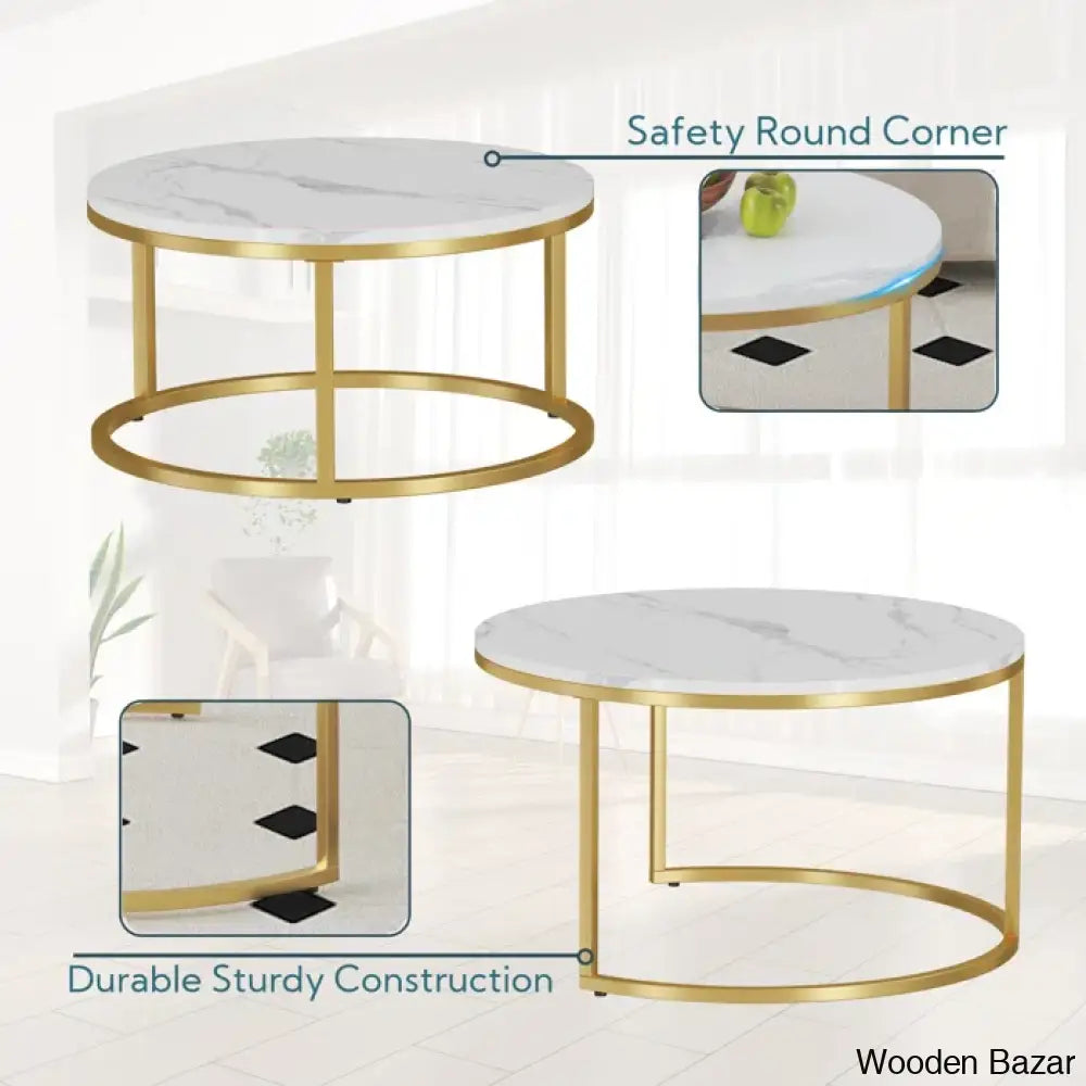 Ewerly Round Nesting Coffee And Center Table