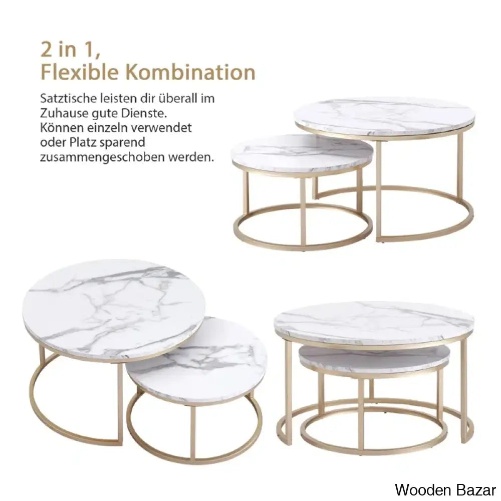 Ewerly Round Nesting Coffee And Center Table