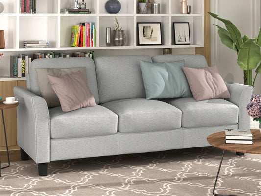 Rodriguez Light Gray 3-Seat Sofa & Loveseat Chair Set - Wooden bazar