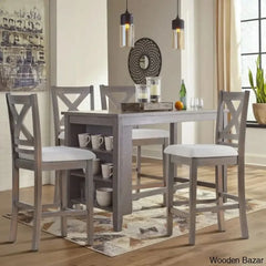 Fabiolaz 25’’ X-Back Solid Wood Fabric Upholstered Bar & Counter Stool With Footrest (Set Of 2)