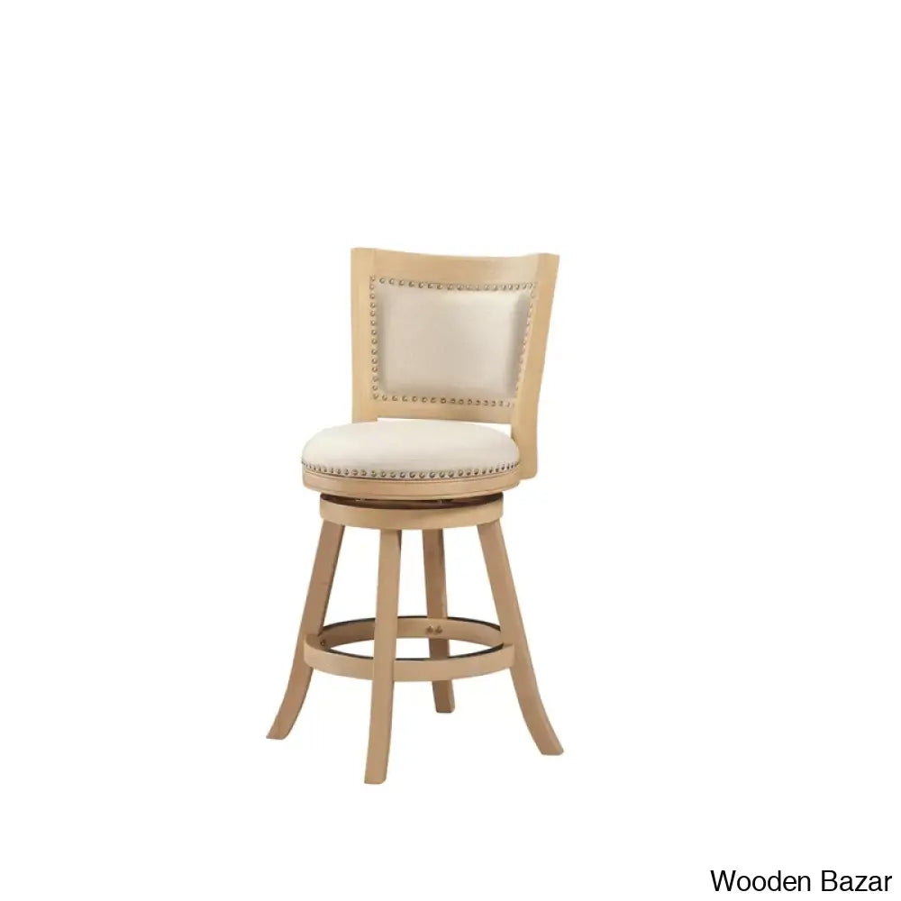 Falkenc Swivel Upholstered Counter And Bar Stool With Solid Wood Frame