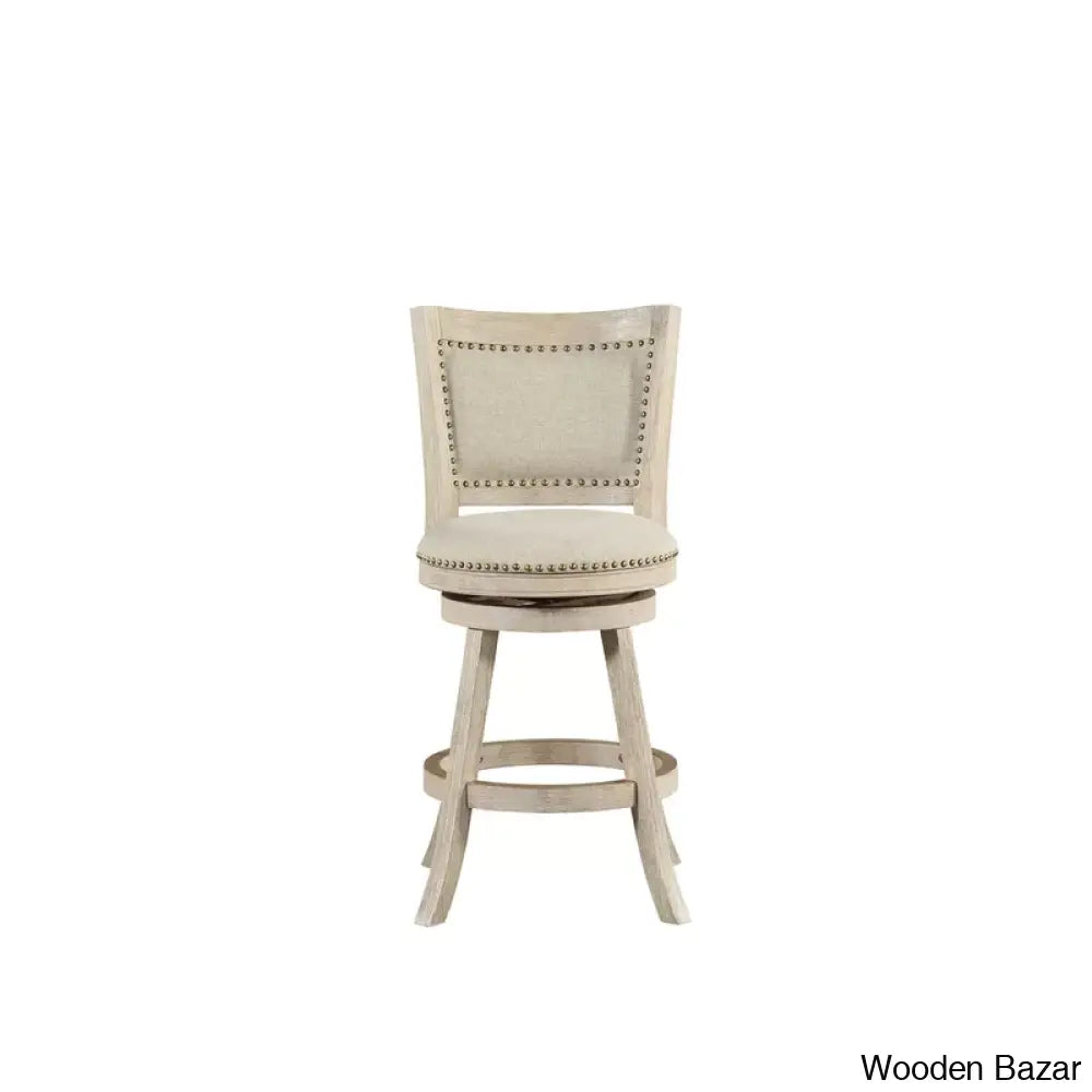 Falkenc Swivel Upholstered Counter And Bar Stool With Solid Wood Frame