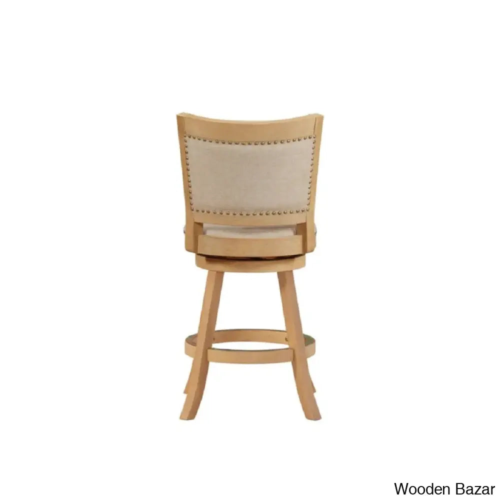 Falkenc Swivel Upholstered Counter And Bar Stool With Solid Wood Frame