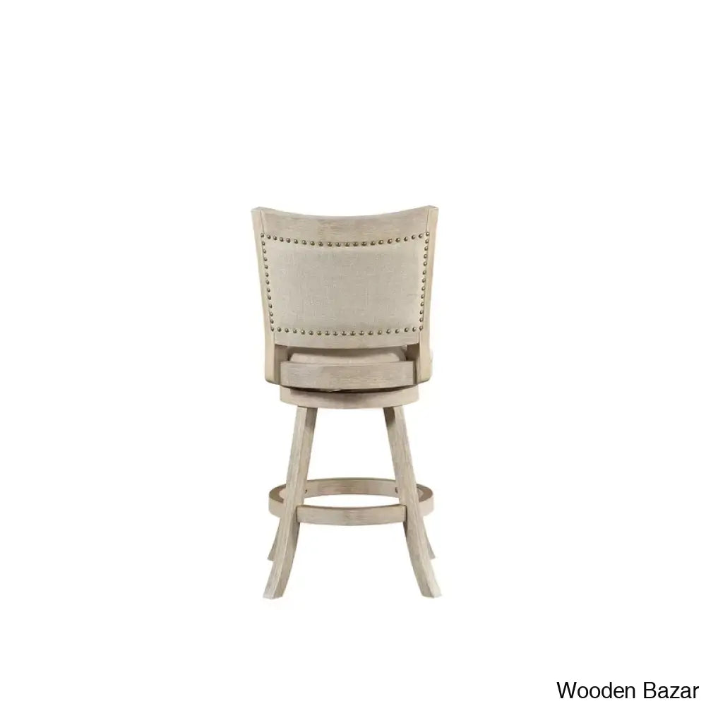 Falkenc Swivel Upholstered Counter And Bar Stool With Solid Wood Frame