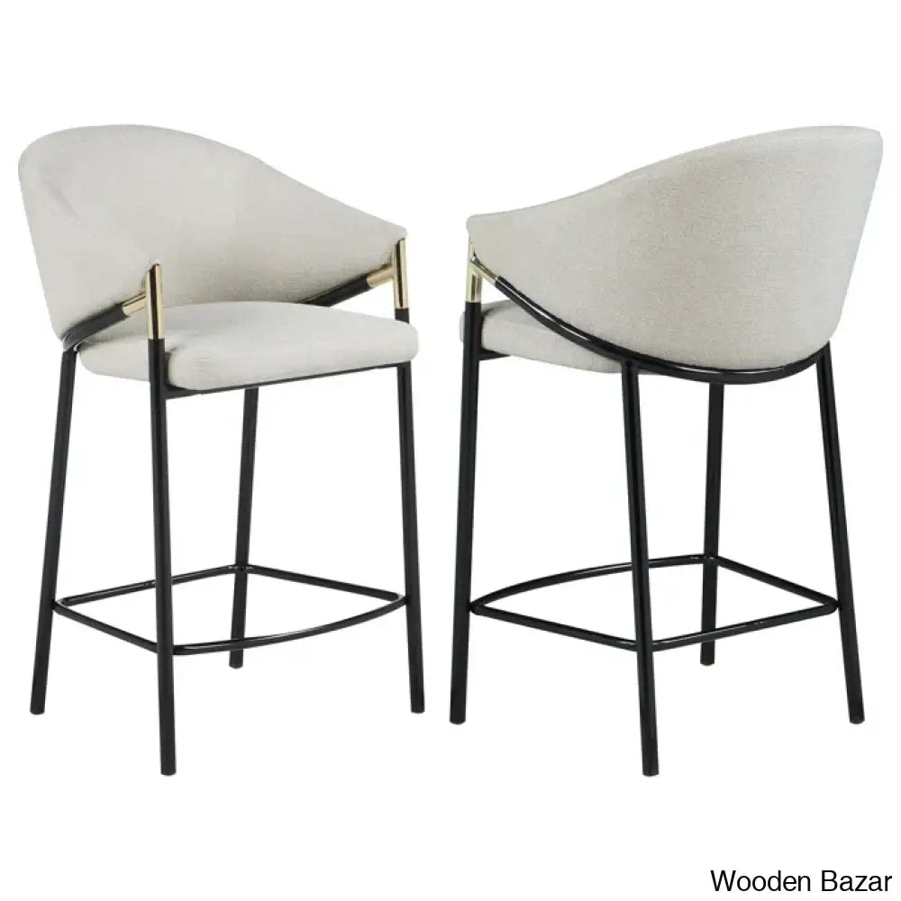 Farlows Upholstered Counter And Bar Stool With Metal Frame (Set Of 2)