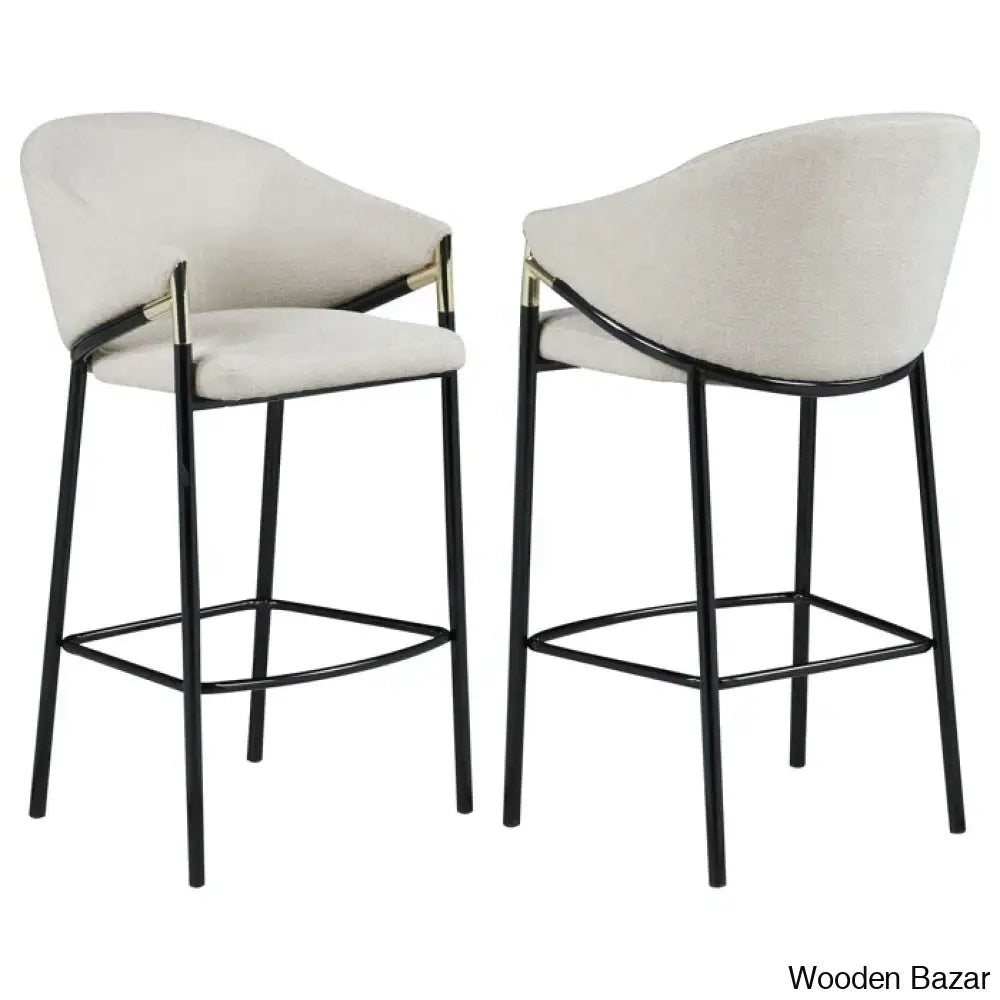 Farlows Upholstered Counter And Bar Stool With Metal Frame (Set Of 2) Bar (30’’ Seat Height)