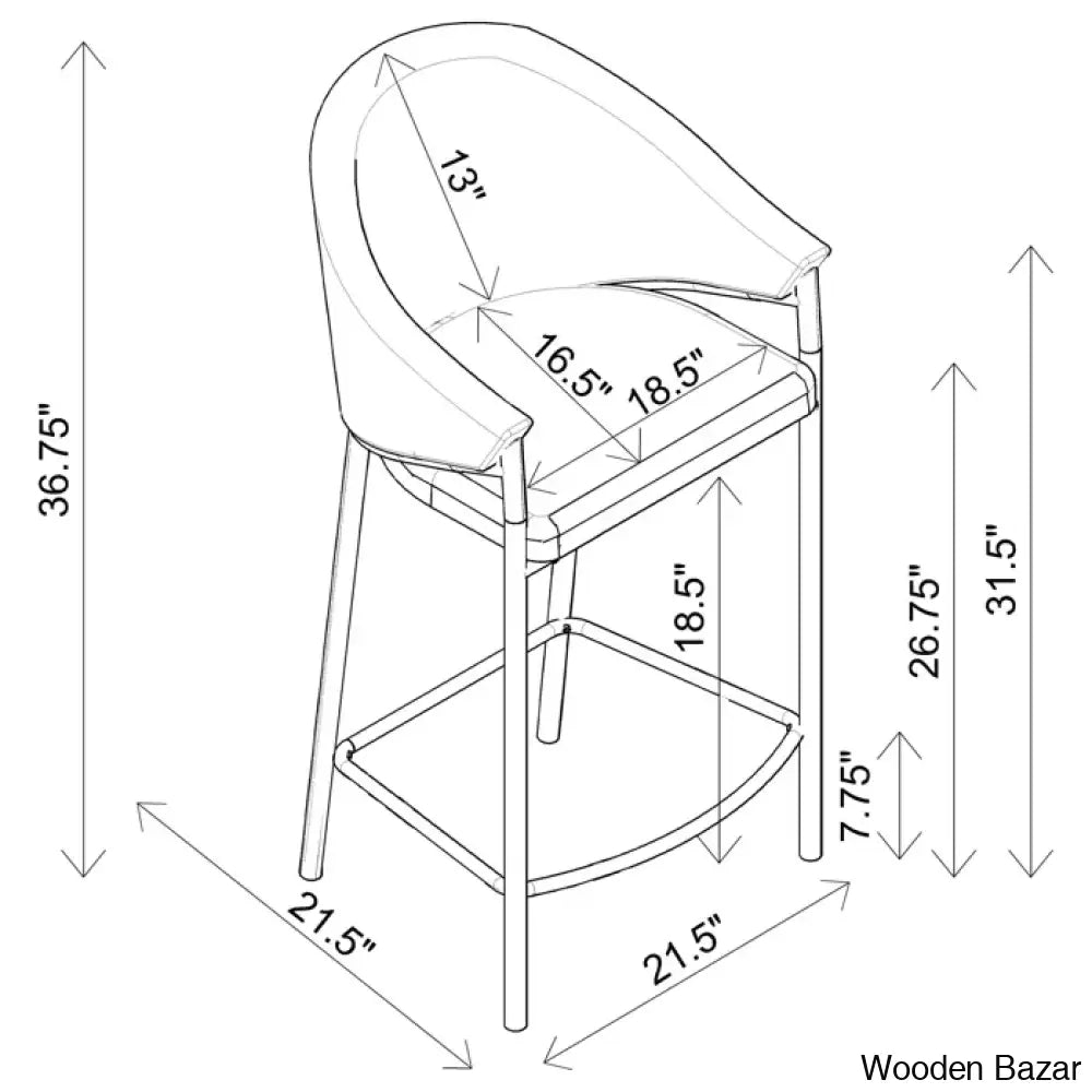 Farlows Upholstered Counter And Bar Stool With Metal Frame (Set Of 2)