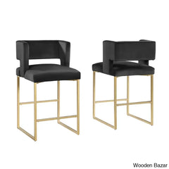 Farnsworthu Upholstered 27’’ Counter And Bar Stool With Metal Frame (Set Of 2)