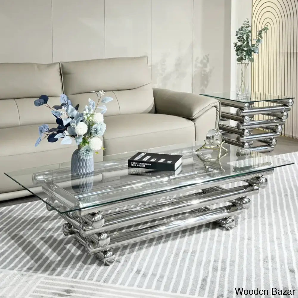 Faviolai Glass Top Single Coffee And Center Table