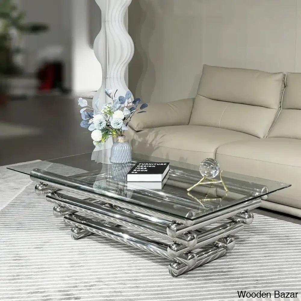 Faviolai Glass Top Single Coffee And Center Table