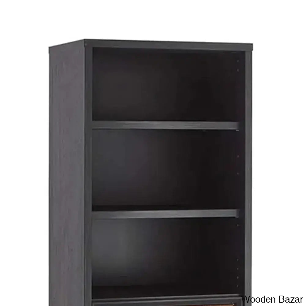 Ferw Inspired Living Black Finish Bookshelf And Coffee Table - Wooden Bazar