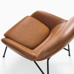 Quilex Mid-Century Leather Chair - Wooden Bazar