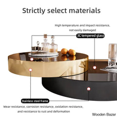 Flash Glass Top Nesting Coffee Table And Center Table