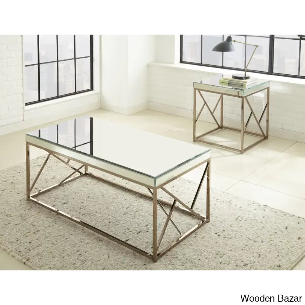 Floria Glass Top Coffee And Center Table