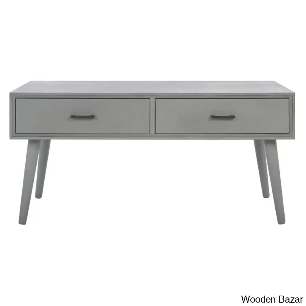 Foerstern Coffee And Center Table With Storage Distressed Grey