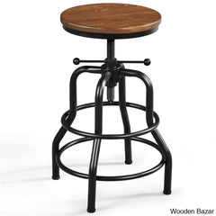 Forg Swivel Solid Wood Adjustable Height Counter And Bar Stool