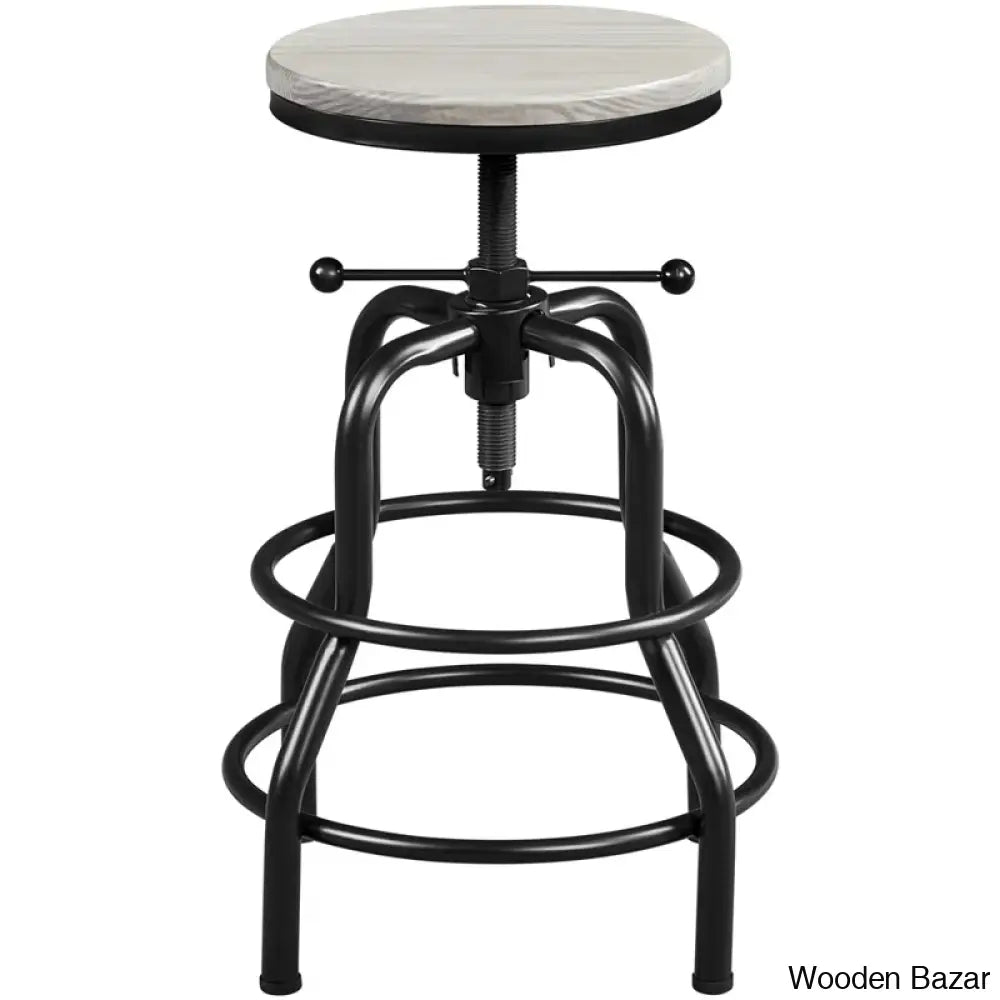 Forg Swivel Solid Wood Adjustable Height Counter And Bar Stool Gray / 1 Piece