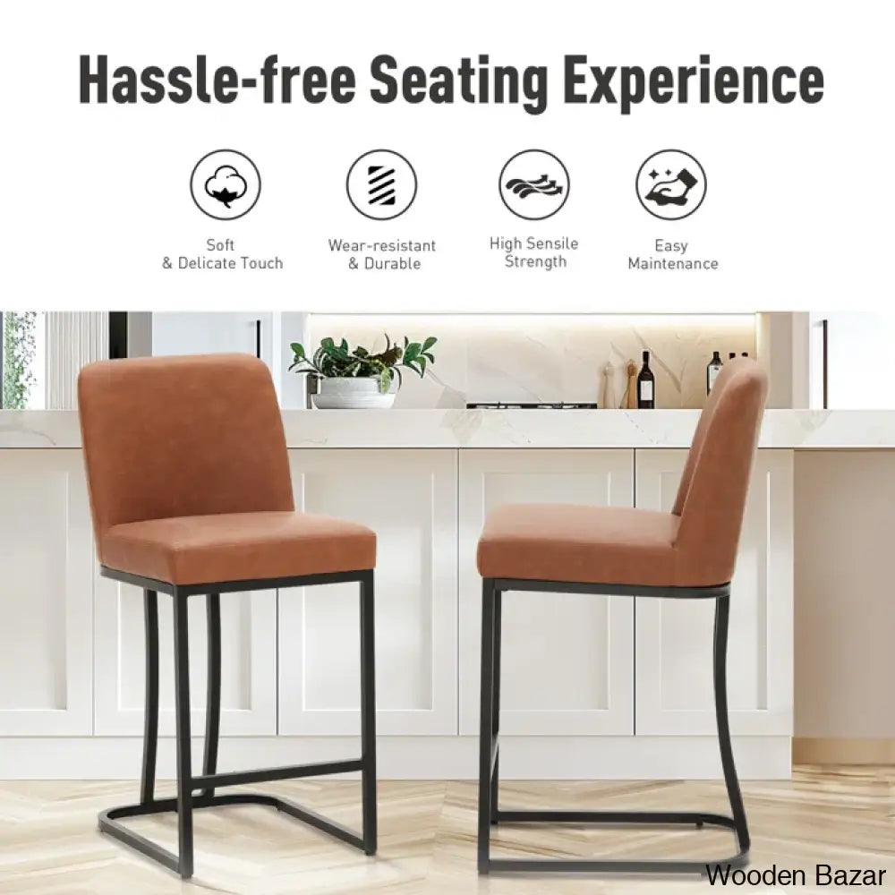 Forsythx Swivel Upholstered 24’’ Counter And Bar Stool With Metal Frame