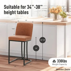 Forsythx Swivel Upholstered 24’’ Counter And Bar Stool With Metal Frame