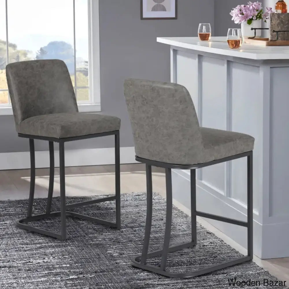 Forsythx Swivel Upholstered 24’’ Counter And Bar Stool With Metal Frame