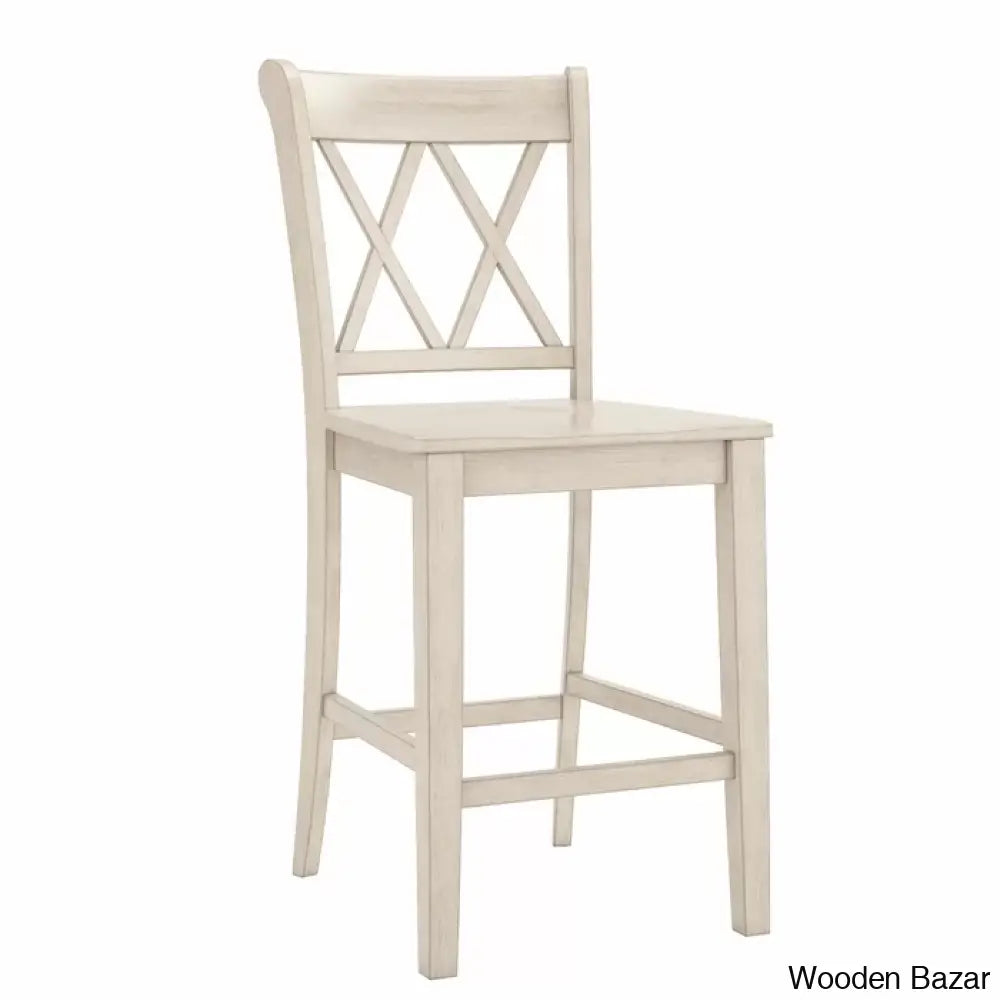 Fortvillec Solid Wood Counter And Bar Stool (Set Of 2)