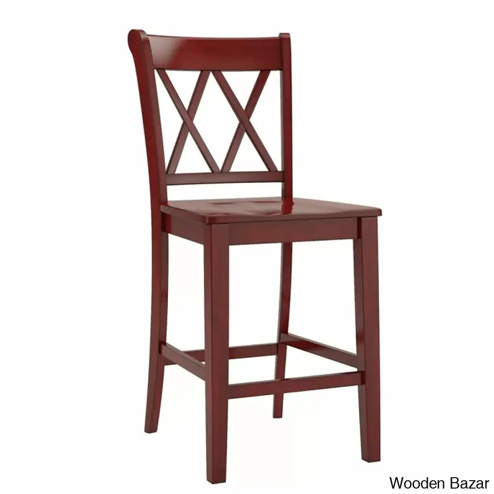 Fortvillec Solid Wood Counter And Bar Stool (Set Of 2)