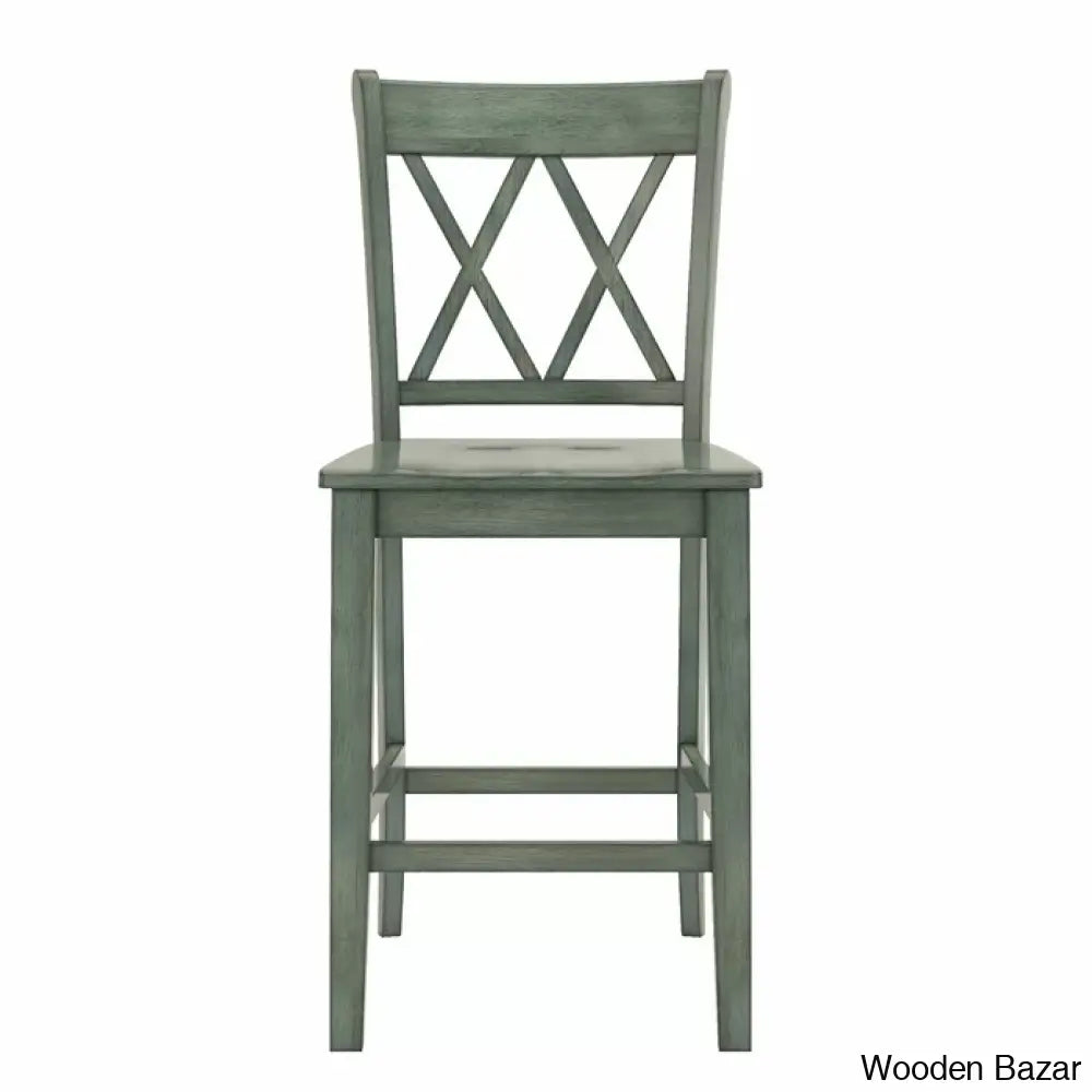 Fortvillec Solid Wood Counter And Bar Stool (Set Of 2)